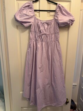 Lilac Puff-Sleeve' Dress - Elegant Summer Style